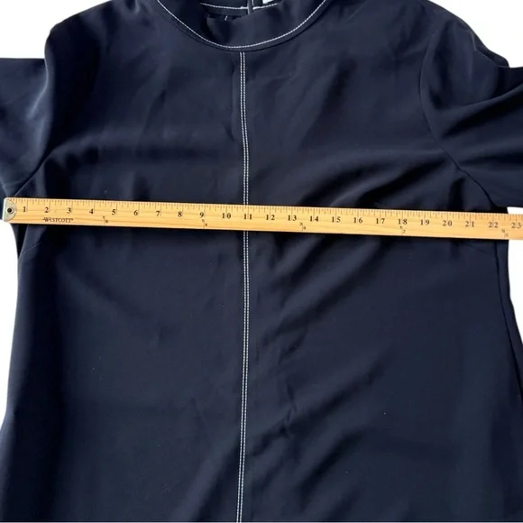 MM LaFleur The Kinsley Dress Everyday Crepe Black Contrast Stitching NWT Size 18 - Picture 9 of 11